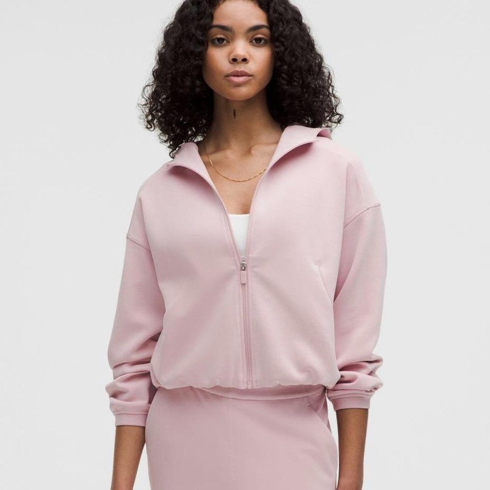 Pink lululemon Softstreme Zip-Up hoodie